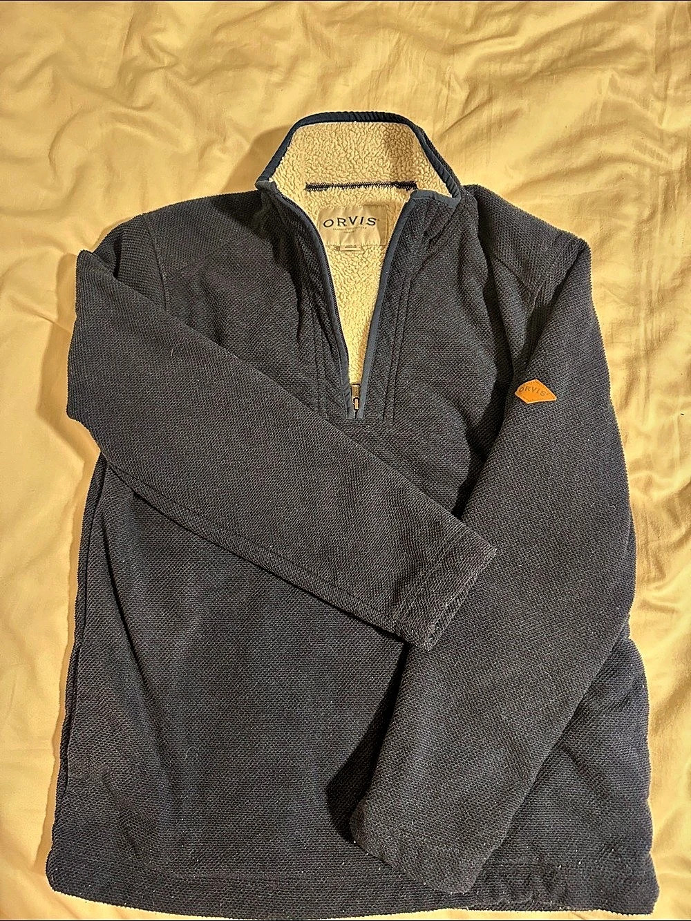 Orvis Classic Collection Quarter Snap Fleece Pullover Dark Navy M - Picture 1 of 3